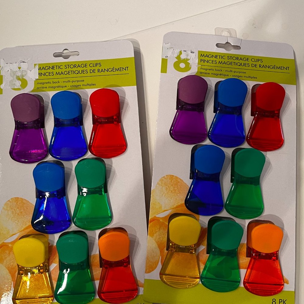 Magnetic‎ Chip Clips - 2 Sets of Multi-colored Chip Clips (new / 16 in total)